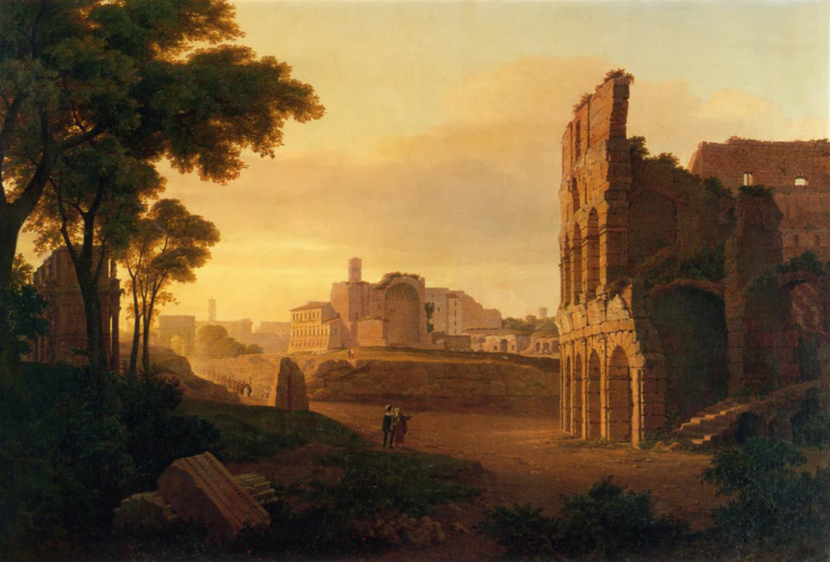 Rom,_Kolosseum_und_Forum_Romanum_by_Rudolf_Wiegmann_1835